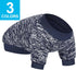 3 Pack Dog Sweater - Warm Soft Pet Clothes for Small Dogs, Medium Large Cats, Winter Christmas (Grey+Navy+Blue, X-Small)