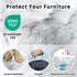 Dog Couch Bed for Large Dogs, Tie-dye Grey Memory Foam, Faux Fur Waterproof Bed for Couch Furniture Protector, 41x37