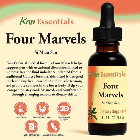 1 oz Kan Herb Company Four Marvels Traditional Chinese Herbal Blend for Dogs and Cats to Support Digestive Clarity