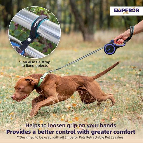 Retractable Dog Leash Add-On Accessory - Hand and Wrist Strap - for greater comfort, loosen Grip for your hands and better control - Classic Blue