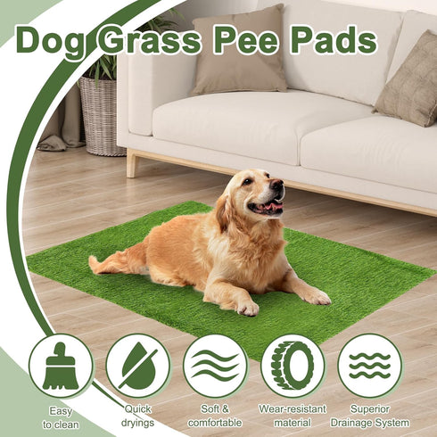 32 39in Dog Grass Pee Pads, Artificial Grass Pad for Dogs, Fast Drying Fake Turf Rugs for Dogs Potty Training Indoor