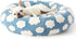 Lesure Donut Small Dog Bed - Round Calming Cat Beds with Jacquard Shaggy Plush & Anti-Slip Bottom, Blue, 30 Inch
