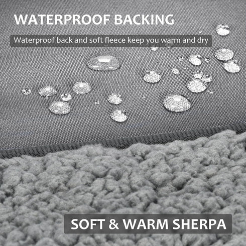 Tirrinia Outdoors Waterproof Throw Blanket 66”x 90” Sherpa Fleece Windproof Mat for Camping Traveling
