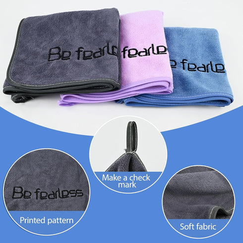 3 Pack 30 Inch 14 Inch, Puomue Microfiber Gym Towels, X Ultra Soft and Quick-Drying Towels for Fitness, Sports, Yoga