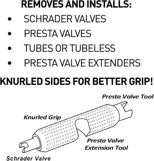 Presta Valve Core Removal Tool for Bike Tires