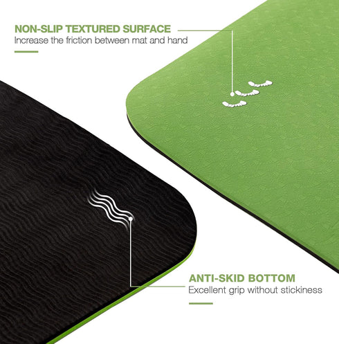 UMINEUX Extra Thick Yoga Mat 1/3'' Non Slip for Women, Eco Friendly TPE Fitness Exercise Mat with Sling & Storage Bag