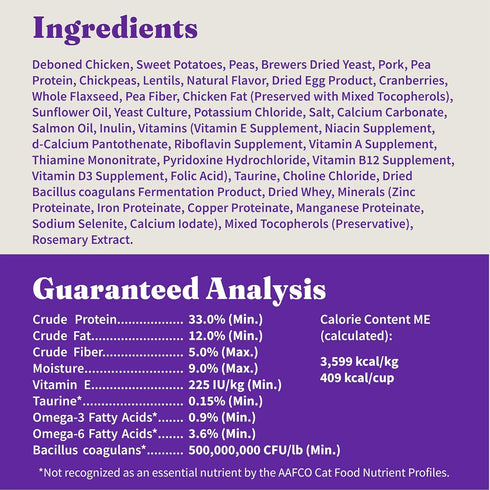 Halo Holistic Indoor Cat Food Dry, Grain Free Chicken Recipe for Healthy Weight Support, 3-lb Bag