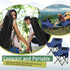 Seeloowy 2 Pack 600D 330lbs(Blue) Compact Camping Chairs Portable Folding for Outside with Carry Bag Lightweight Moon