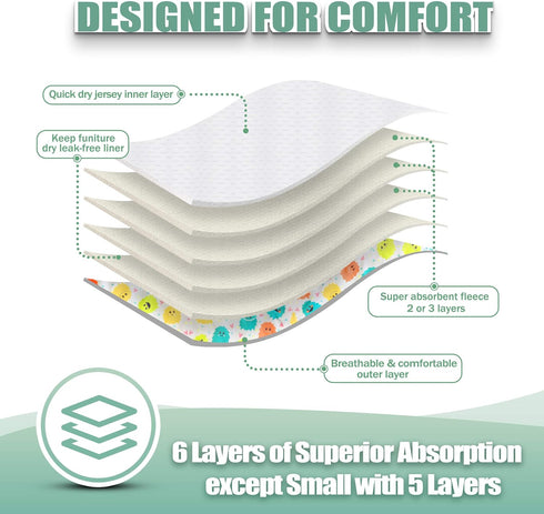 wegreeco Luxury Washable Reusable Dog Diapers, 3 Pack for Medium Female Dogs, Stylish Pattern