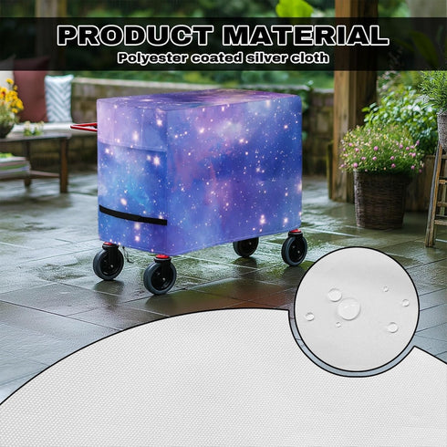 Xumfabuy 80-100 Cooler Cart Cover, Starry Sky Outdoor Bar Cart Cover Fits for Most Quart Rolling Cooler, Tool Chest