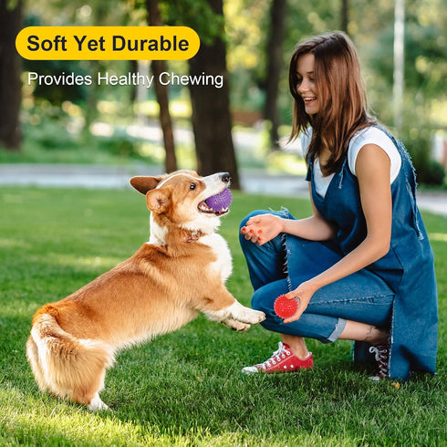VITEVER 8 Colors 2.5” Squeaky Dog Toy Balls, Puppy Chew Toys for Teething, Durable Balls for Teeth Cleaning - Safe, BPA