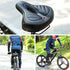 Waterproof Comfort Bike Saddle Seat with Dual Shock Absorbing Ball, Thickened Memory Foam for Indoor Cycling