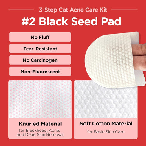 3-Step Chin(1EA) Wipes(30PCS) Brush(1EA) JAYU PET Cat Acne Care Kit - Hypoallergenic Cleanser for Feline Acne, Cat