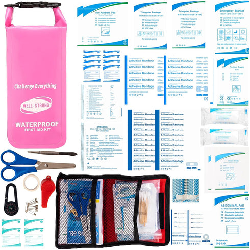 Waterproof First Aid Kit, Roll Top Boat Emergency Kit with Waterproof Contents for Fishing, Kayaking, Boating,