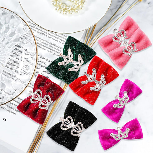 Dog Hair Crown Bows with Clips for Small Dogs, 20pcs Cute Handmade Grooming Bowknot Alligator Clips for Puppies