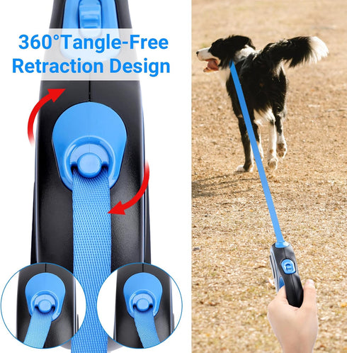 Segarty Dog Leash Retractable, 16ft Heavy Duty Leash for Medium Small Dogs up to 44lb, Anti-slip Handle, Tangle-free