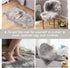 Faux Fur Dog Bed Rug, Plush Fluffy Ultra Cozy Pet Throw Rug for Dogs Cats, Luxury Soft Grey Sheepskin Rug, 24 by 36