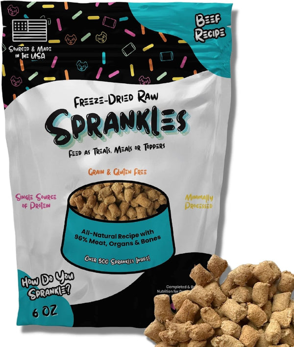 Freeze Dried Dog Food for Small & Large Breeds, 16 Oz Beef Dog Food Toppers, Grain Free & All Natural