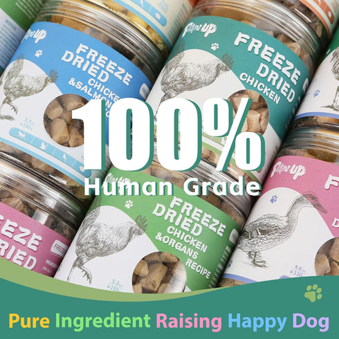 Freeze Dried Chicken for Dogs and Cats, 4.6oz - High Protein Raw Dog Food Topper, Single Fresh Ingredient Treats