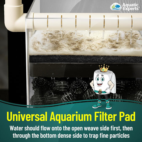 Aquatic Experts Aquarium Filter Floss - FilterFirst Aquarium Filter Pad, 12" x 72" by ¾ to ½ Thick