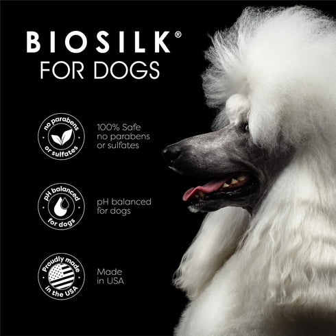 BioSilk for Dogs Silk Therapy Shampoo with Organic Coconut Oil - Waterless Coconut Dog Shampoo for Fresh Coats, Beige
