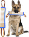 Dog Tug Toy - Tough Jute Bite Pillow for Interactive Training, Two Flag Handles for Puppies to Large Dogs, Aggressive