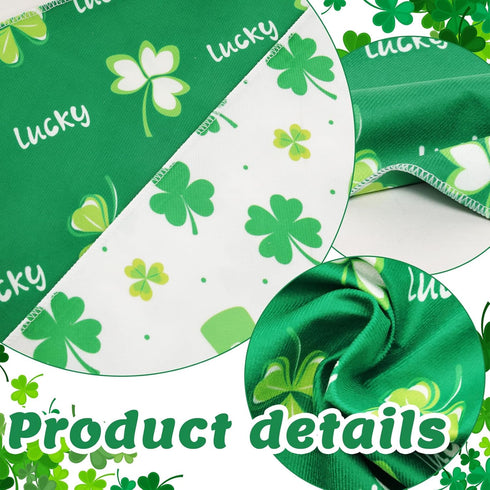 Avxdbr 2 Pack St Patricks Day Dog Bandanas Reversible Shamrock Dog Scarf Soft Plush Triangle Bibs for Small Medium Dogs