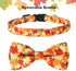 ADOGGYGO Fall Dog Collar with Bow - Adjustable Thanksgiving Collars with Removable Bowtie for Small Medium Large Dogs