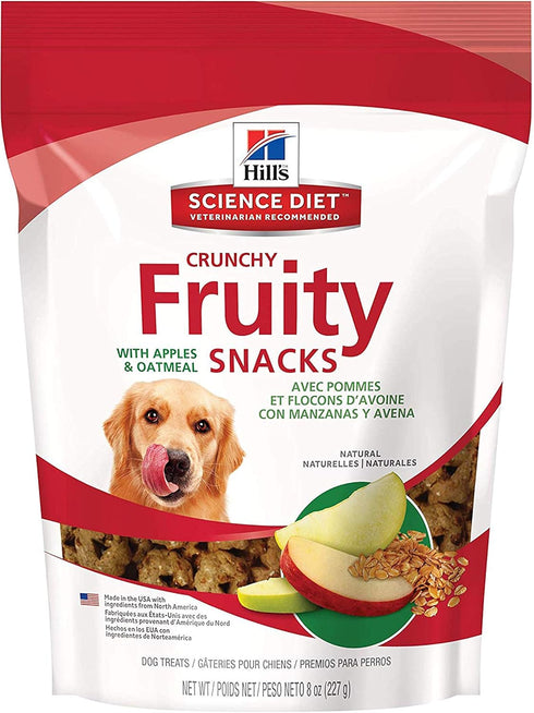 Hill's Natural Fruity Snacks, Crunchy Dog Treats, Apples & Oatmeal, 8 oz.