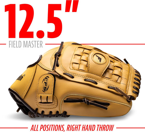 Franklin Sports Baseball + Softball Gloves - Field Master Adult + Youth Mitts, Multiple Sizes