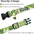 TEEMERRYCA Summer Comfortable Cotton Dog Collars, Green Leaf Print for Female Male Small Medium Large Dogs