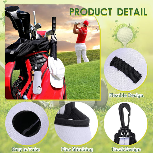 WILLBOND 24 Pcs Golf Ball Carry Bag, Neoprene Holder Pouch with Hook Keychain Belt Clip, Storage Accessories