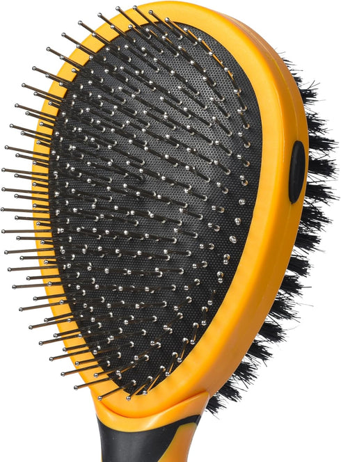 Wags & Wiggles Double Sided Dog Brush - Efficient Grooming for Long or Short Haired Dogs & Cats, Shedding Brush &