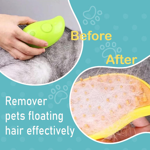 Cat Steamy Brush, Grooming Tool for Cats and Dogs with Steam Function, Massage, and Shedding Hair Removal