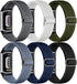 Maledan Compatible with Fitbit Charge 5/6 Bands, Soft Adjustable Elastic Nylon Strap Replacement Band, 6 Pack