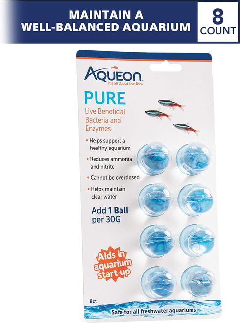 Aqueon Pure Bacteria Supplement, 8 Pack for 30 Gallon Aquariums
