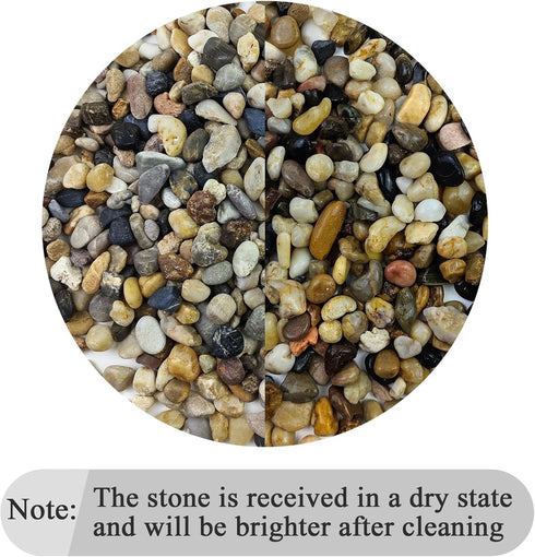 5lbs Aquarium Gravel, Pea Gravel for Indoor Plants, 1/4 Inch Decorative River Rocks for Fish Tank