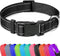Taglory Adjustable Reflective Dog Collars for Small Medium Large Dogs, Quick Release Plastic Buckle (Black, Medium)