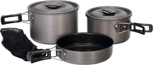 Texsport Black Ice The Scouter 5 pc Hard Anodized Camping Cookware Set with Storage Bag