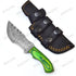 Tracker Knife Damascus Steel Hunting Knife with Horizontal Carry Sheath - Fixed Blade for Camping
