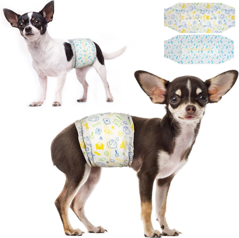 Dono Disposable Male Dog Diapers, Super Absorbent Male Dog Wraps for Small