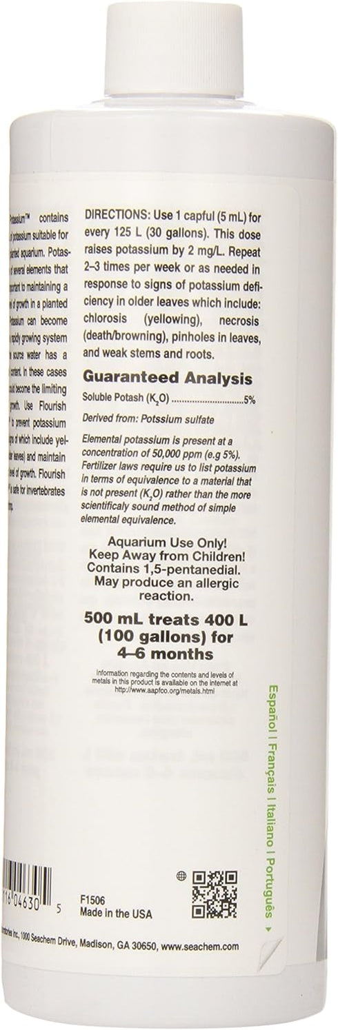 Seachem Flourish Potassium 500ml for Plant Growth in Aquariums