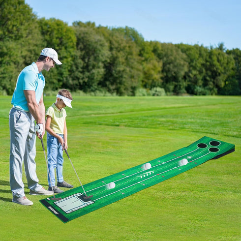 3 New Portable Golf Putting Mat, Mini Golf - Putting Green Indoor + Putting Green Outdoor - Putting Mat with Balls +