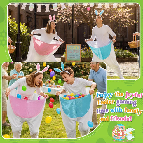 22 Set Pcs Granny Pant Yard Game Easter Game Giant Bunny Pant Easter Egg Ear Headband for Family Reunion Gathering Yard