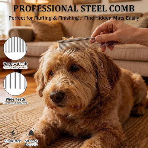 Slicker Brush for Dogs, Large Dog Brush to Long Haired Dogs for Poodles Doodles Goldendoodles Bernedoodles, Long Pin