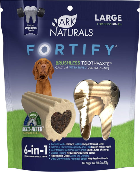 Ark Naturals Fortify Brushless Toothpaste Large Breeds, 18oz Bag Dog Dental Chew