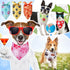 100 Set (31.5 21.7 21.7 Inch) Abbylike Pcs Paw Print Dog Bandanas Bulk Soft Triangle Kerchief Bibs Scarf for Pets Dogs