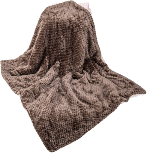 DW-Eagle Grey Plush Fleece Receiving Blanket for Dog, Cat, Couch, Travel & Outdoor, Camping (24" x 32")