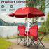 Volowoo Portable Double Folding Picnic Chairs,Double Folding Beach Chairs,Beach Camping Chair W/Umbrella Mini Table