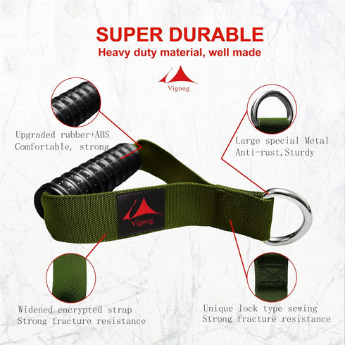 Heavy Duty Gym Workout Handles Attachment for Cable Machine, Resistance Band, Pulley System, Compatible with Bowflex